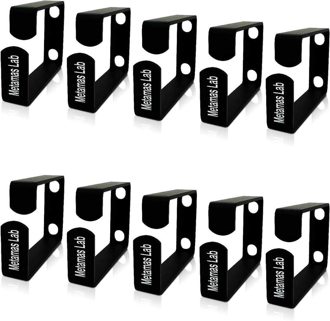 10 Pack Metallic 1U D Ring Cable Manager Ring Network Rack Cable Management Ring Cable Management Hook for Network Patch Cables, Fiber Optic, Power Cords - Made in Taiwan (Horizontal)