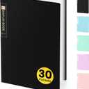 Sooez Binder with Plastic Sleeves 30-Pocket, Displays 60 Pages, 8.5x11 Presentation Folders with Clear Sheet Protectors, Art Portfolio Binder for Certificate & Office Project, Document Organizer (Black)