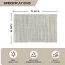 Artoid Mode Beige and Grey Machine Washable Non Slip Doormat,Soft Absorbent and Stain Resistant Kitchen Rugs for Sink Hallway Bathroom and Laundry 24x36 Inch