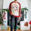 Disney family matching sweatshirt Stitch Mickey Spiderman print long sleeve winter Christmas mom dad kids loose fit red (XXL)