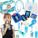 IVENRXIU Kids Doctors Play Set, 15 Pcs Doctor Kit for Toddlers 3-5, Doctor Set with Real Stethoscope, Pretend Play Toys for Kids Boys and Girls, Halloween Christmas Birthday Gifts