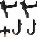 4pcs Tool Hooks for Suncast Shed, Single-Head J Hook and Double-Head Hook Set Premium Storage Sheds Tool Hangers Organization Accessories for Hanging Shovels Rakes Scissors Tools (Black)