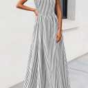 PRETTYGARDEN Women's Maxi Dress Summer Striped Sundress 2026 Spring Smocked A Line Long Flowy Beach Vacation Party Dresses (XL)