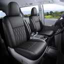 Customized for Toyota Sienna Seat Covers 2011-2020 Sienna 8 Seats 3 Row, Leather Car Seat Covers Waterproof Seat Covers Full Set for Cars, Car Seat Protectors, Airbag Compatible(Black)