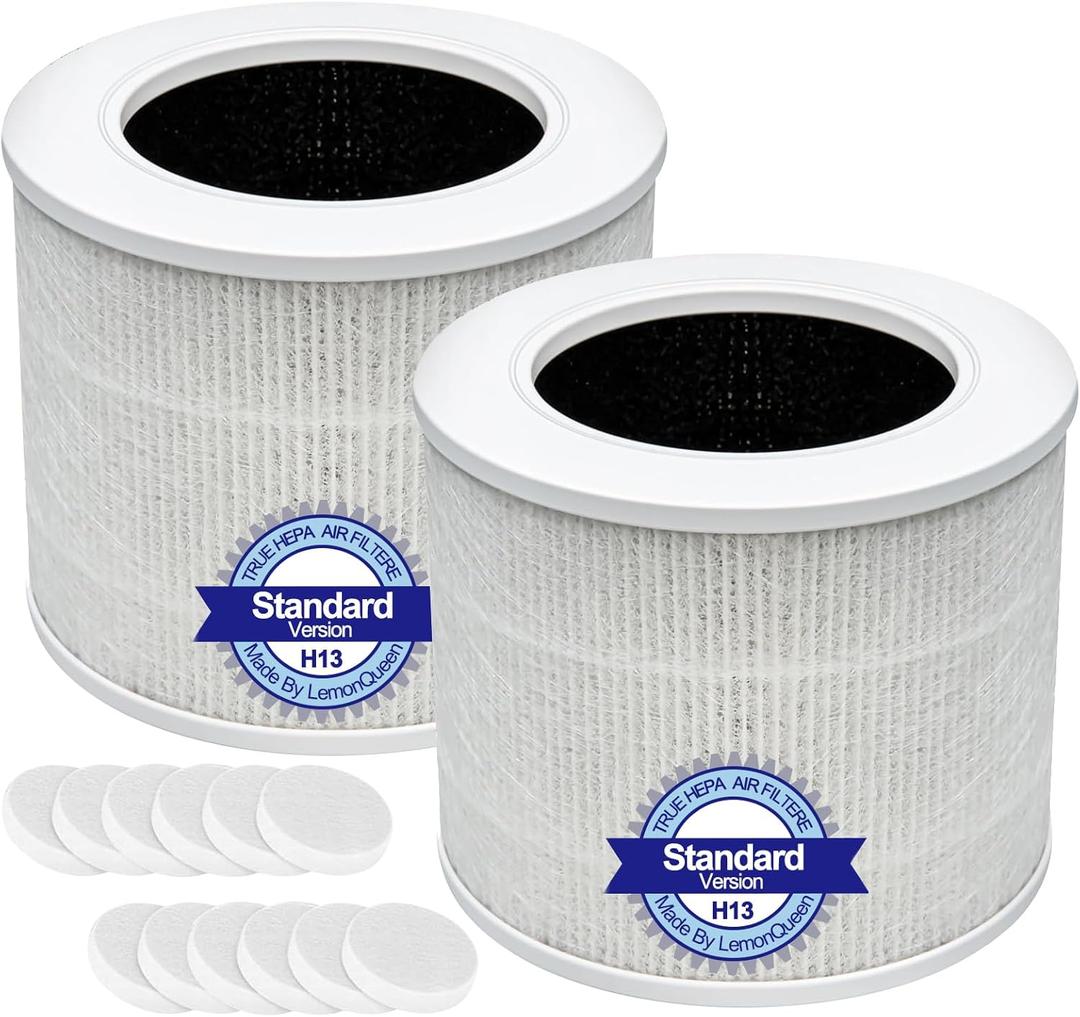 Core Mini Replacement Filter Compatible with LEVOIT Core Mini Air Purifier, Core Mini-P, 3-in-1 High Efficiency H13 HEPA Filter, Mini-RF Filter with Activated Carbon, Replace Part #Core Mini-RF, 2Pack