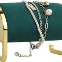 GemeShou green bracelet organizer and storage, metal bangle stand holder, gold jewelry display stand for selling bracelet photography propGreen (Short)