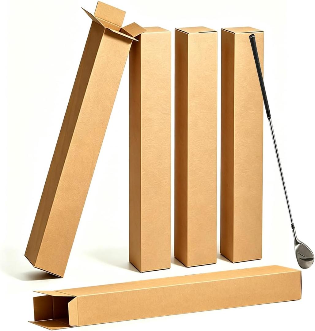 Golf Club Shipping Box,5 Pack,4"L x 4"W x 48"H Corrugated Boxes