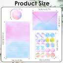 320 Packs Watercolor Stationery Paper and Envelope Set, (100 Double Sided Stationary Writing Papers+100 Matching Envelopes+120 Round Dot Sticker) 10 Design, Pen Pal Supplies (5.5 x 8.25 Inch)