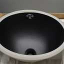 Undermount Bathroom Sink Oval, 15.25 x 12 (Interior Size) Oval Porcelain Ceramic Undermount Bathroom Vanity Vessel Sink with Overflow, Matte Black