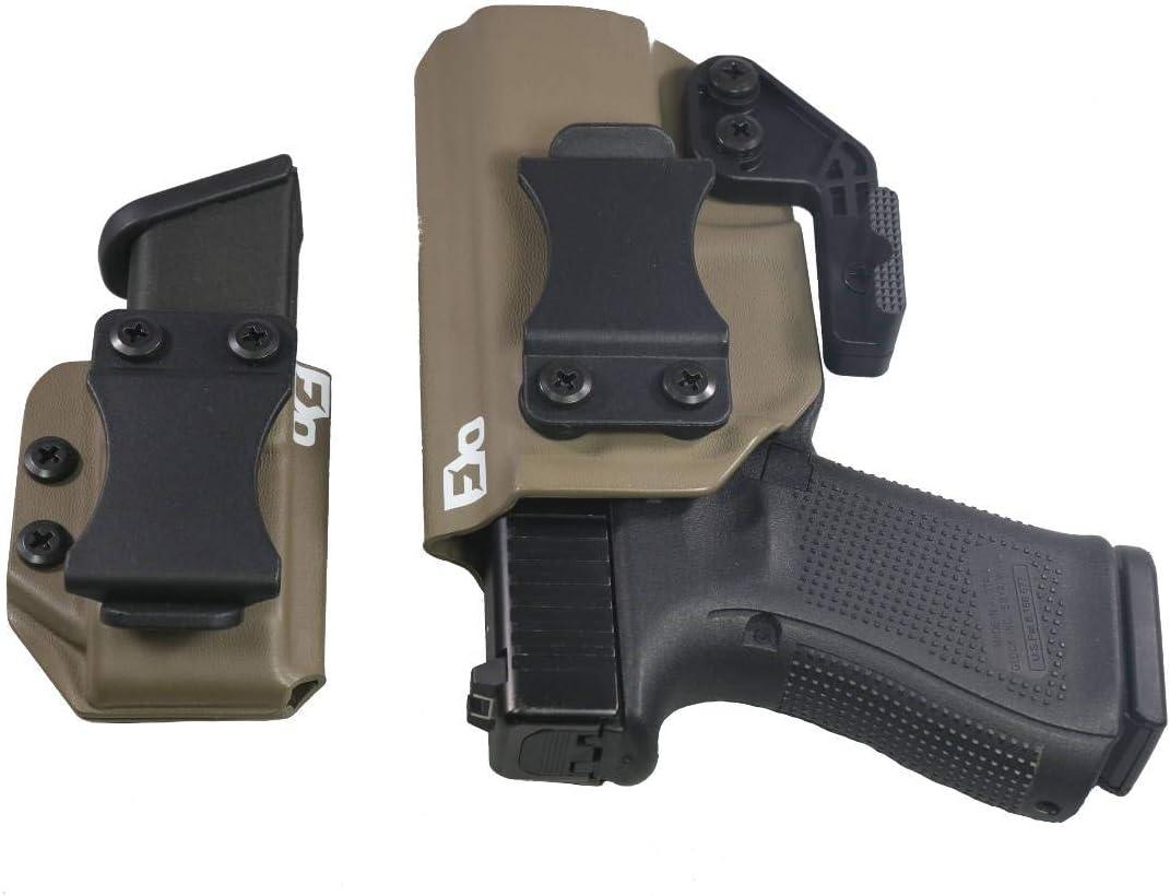 FDO Industries IWB Kydex Holster Compatible with Glock 19 23 32 w/IWB Mag Carrier -The Paladin Series -Made in USA- GEN 5 Compatible, Standard