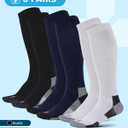 Doctor's Select Bamboo Viscose Light Compression Socks for Women & Men - 3 Pairs, 8-15 mmHg Compression Socks, Knee High L