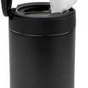 Spectrum Disinfecting Wipes Container with Push Button Lid - Refillable Dispenser for Bathroom, Kitchen, Classroom, Countertop, & Home - Stainless Steel & Rust-Resistant Disinfectant Wipes Holder (Black)