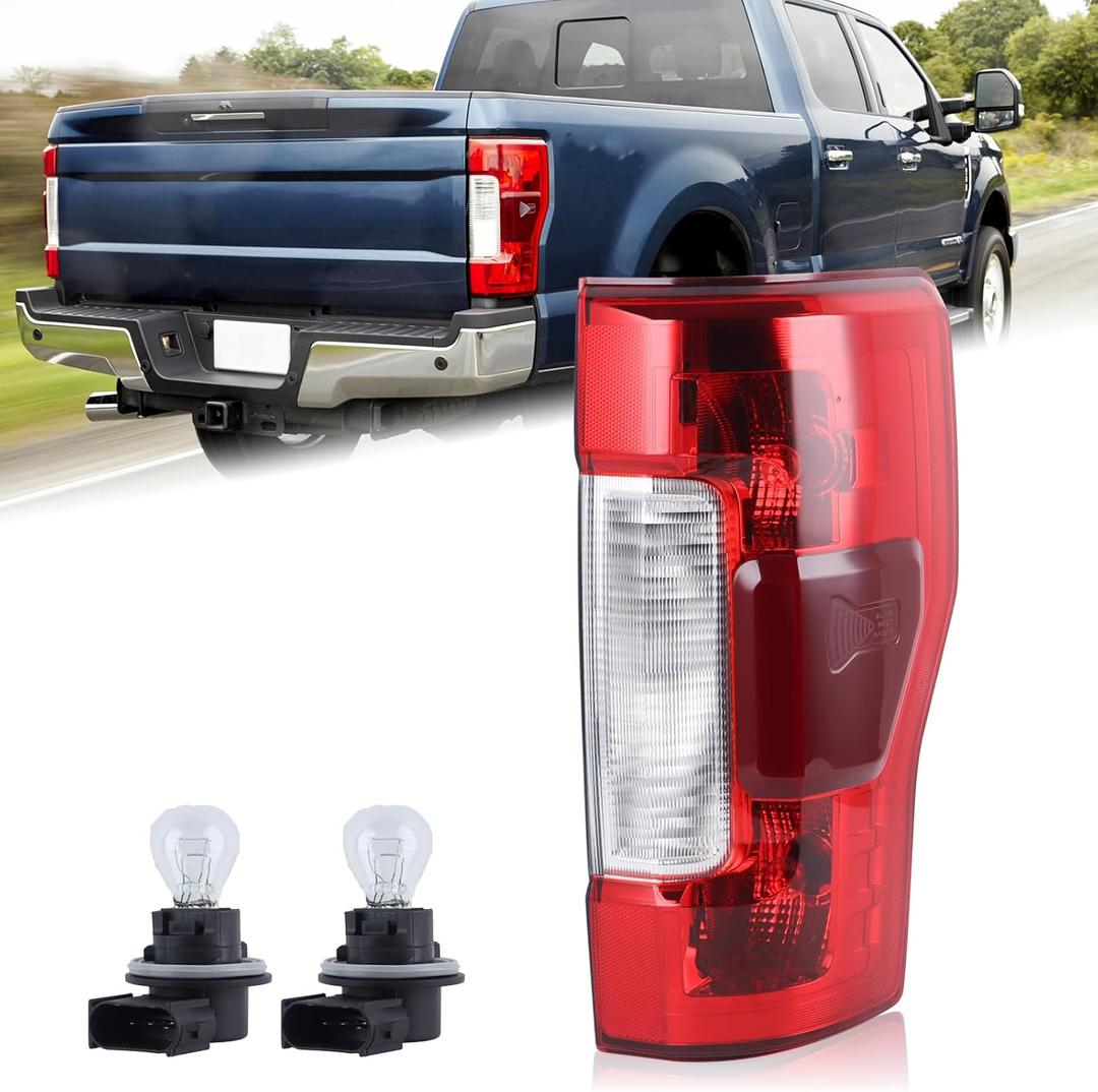RH Halogen Type With Bulbs Tail Light Fit for 2017 2018 2019 Ford F250 F350 F450 F550 Super Duty Rear Lamp Right Passenger Side W/Blind Spot W/o LED Module KC3Z13404B FO2801262