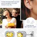 Suplight 925 Sterling Silver Birthstone Earrings Stud Round/Heart/Teardrop/Square Crystal Earrings for Women, Diamond Silver Earrings Dainty Gifts for Women Birthday Unique Minimalist Jewelry (style b-11. heart-November(Created Citrine))