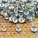 Honkoolly 120pcs 6mm Rondelle Spacer Beads Gold Plated Crystal Rhinestone Spacer Loose Beads for Jewelry Making DIY Bracelets Necklace Earring Craft(Gold White)
