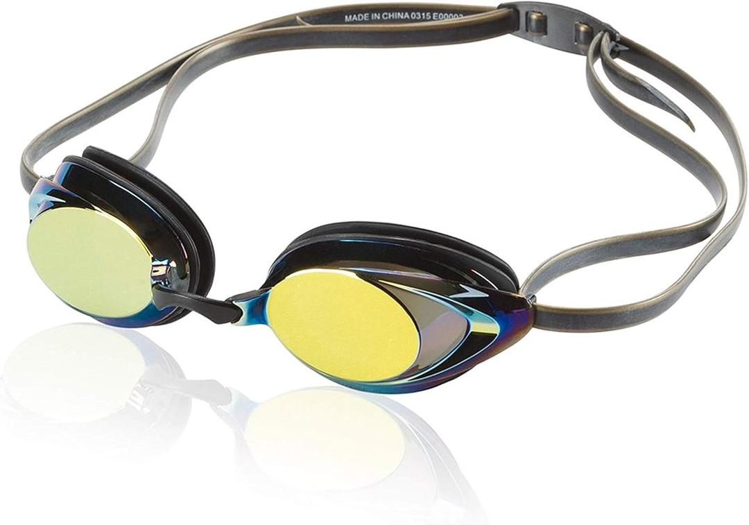 Speedo Unisex-Adult Swim Goggles Mirrored Vanquisher 2.0 (Deep/Gold)