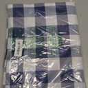 Hiasan 60 x 102 Inch Checkered Tablecloth Rectangle - Waterproof, Wrinkle Resistant and Washable Gingham Table Cloth for Outdoor Picnic, Kitchen and Holiday Dinner, Navy Blue and White