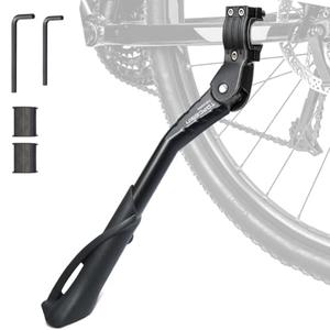 TOPCABIN Aluminum Alloy Bicycle Kickstand - Adjustable, Rear Side/Center Mount for Adult Bikes 24-29 inch (Black)