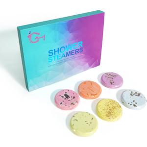 Shower Steamers 6 Pack Set with Shea Butter and 6 Relaxing Fragrances Aromatherapy Bath Bombs for Self Care Stress Relief Ready-to-Gift Box Ideal Mothers Day Gift for Women Men