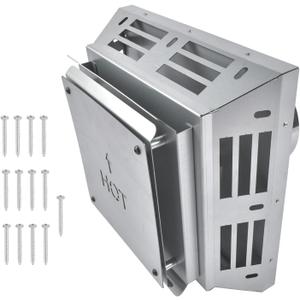 46DVA-HC Horizontal Square Termination Cap 4" x 6.625" Direct Vent, Twist Lock Fit for Gas Stoves and Fireplaces, Galvanized Steel