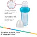 Nuby 2pk EZ Squee-Z Silicone Self Feeding Baby Food Dispenser, 2-Pack, Aqua and Green