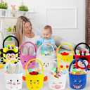 2 x Set of 3pcs, Halloween Trick or Treat Bags, Adorable Unicorn & Bee & Ladybug Plush Baskets, Halloween Candy Bucket for Kids Gifts Party Decoration Supplies, Dia 7.9" * H 15.7"