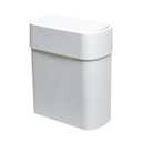 Bathroom Trash Can with Press Top Lid, 3.2 Gallon Slim Garbage Can for Kitchen Cabinet, 12L Dogproof Wastebasket Trash Bin for Office, Bedroom, Living Room, Home Countertop - White