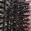 Hair Dryer Brush Blow Dryer in One, Upgraded 4 in 1 Hair Dryer and Styler Volumizer with Negative Ion Anti-frizz Ceramic Titanium Barrel Hot Air Hair Straightener Brush (Black/Pink)