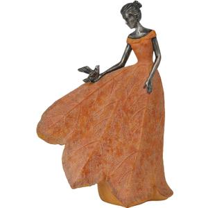 Guichifun Fairy Statue Collection Home Decoration - Orange Leaf Angel Girls Resin Home Decor for Outside or Inside Rustic Garden Outdoor Yard Decorations Figurines Gift 8.5 x 5.25 x 12 Inch (Large)