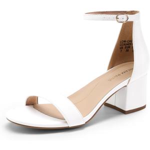 DREAM PAIRS Womens Low-Chunk Low Heel Pump Sandal 5