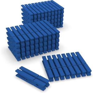 Clothes Pins Wooden 2.9 Inch, 100 Pack Colored Clothespins Wood, Clothing Pins Clips for Baby Shower Craft Dark Blue
