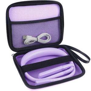 Mothers Day Gifts for Mom Wife: Purple Neck Light with Storage Case for Book Lovers Knitters Crafters, 10-80Hrs Eye-friendly Rechargeable Book Reading Lamp Knitting Crochet Craft Light Sewing Supplies