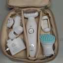 Braun Epilator Silk-pil 9 9-020 with Flexible Head, Facial Hair Removal for Women, Hair Removal Device, Shaver & Trimmer, Cordless, Rechargeable, Wet & Dry, Beauty Kit with Body Massage Pad
