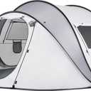 Pop Up Camping Tent, 4 Person Instant Tent Waterproof PU4500mm, Spacious Ventilated Camping Tent with Front Porch, Quick Setup Lightweight Portable for Outdoor Camping Hiking Beach