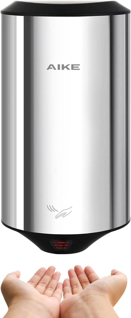 AIKE Air Focus Compact Hand Dryer UL Listed 120V 1350W Polished Stainless Steel Finish