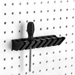 Novabright 1 Pcs Pegboard Screwdriver Holder, Pegboard Organizer Accessories, Eight-Tool Organizer Rack for Pegboards with 0.98-Inch Center Hole (Round) Diameter, Multi-Tool Holder (Black)