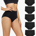 wirarpa Women's Underwear High Waisted Ladies Cotton Panties Soft Full Coverage Briefs 5 Pack (Regular & Plus SizeL)