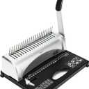 Amazon Basics Comb Binding Machine, 350 Sheets Capacity, for paper sizes A5(15 holes)/Letter(19 holes)/A4(21 holes) with Adjustable Margin, Grey