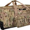 120L 3-Wheel Rolling Duffle Bag - Heavy Duty Military Deployment Bag, Durable Wheeled Duffle Luggage for Travel, Camping & Outdoor Adventures
