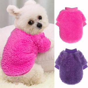 2 Pieces Dog Sweaters for Small Dogs Girl Fall Winter Warm Puppy Clothes Fleece Chihuahua Sweater Cute Pet Clothing for Doggie Cat, Large (Rose,Purple)