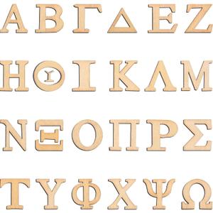 Blulu 96 Pcs Wooden Greek Letters Bulk Unfinished Wood Greek Alphabets Letters for Sorority Fraternity Paddle DIY Painting Crafts Arts Project Home Wall Decor(2 Inch)