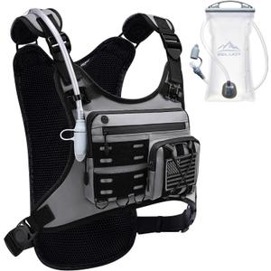 Zelvot Running Vest with 2L Water Bladder, Hydration Backpack, U.S. Design Patent, Lightweight Hydration Pack with Gear Holder, Reflective Chest Pack for Men Women for Marathon
