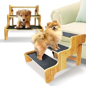 Dog Stairs for Small Dogs 15" H, 3-Step Dog Steps for Couch Sofa and Chair, Pet Steps for Small Dogs and Cats, Non-Slip Dog Indoor Ramp, Can Support Pets Weighing Up to 160 LB