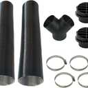 75mm/3inch Diesel Heater Exhaust Pipe Ducting Set,Car Parking Heater Air Vent Extender Accessories,Vent Outlet Y Branch Connector and Hose Clips for Webasto Eberspacher Propex 2KW 5KW 8KW Heaters