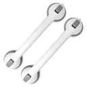 2-Pack Grab Bars for Bathtubs and Showers, 16 inch Shower Handle Suction Shower Bar, Safety Bars for Shower Chair, Bathroom Grab Bar for Senior，No Drilling Removable (Gray, 16 inch)