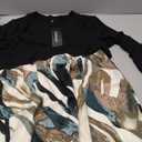 GenericPlus Size O-Neck Short Sleeve Belted Print Dress Women Elegant High Waist A-Line Midi Dresses, XL