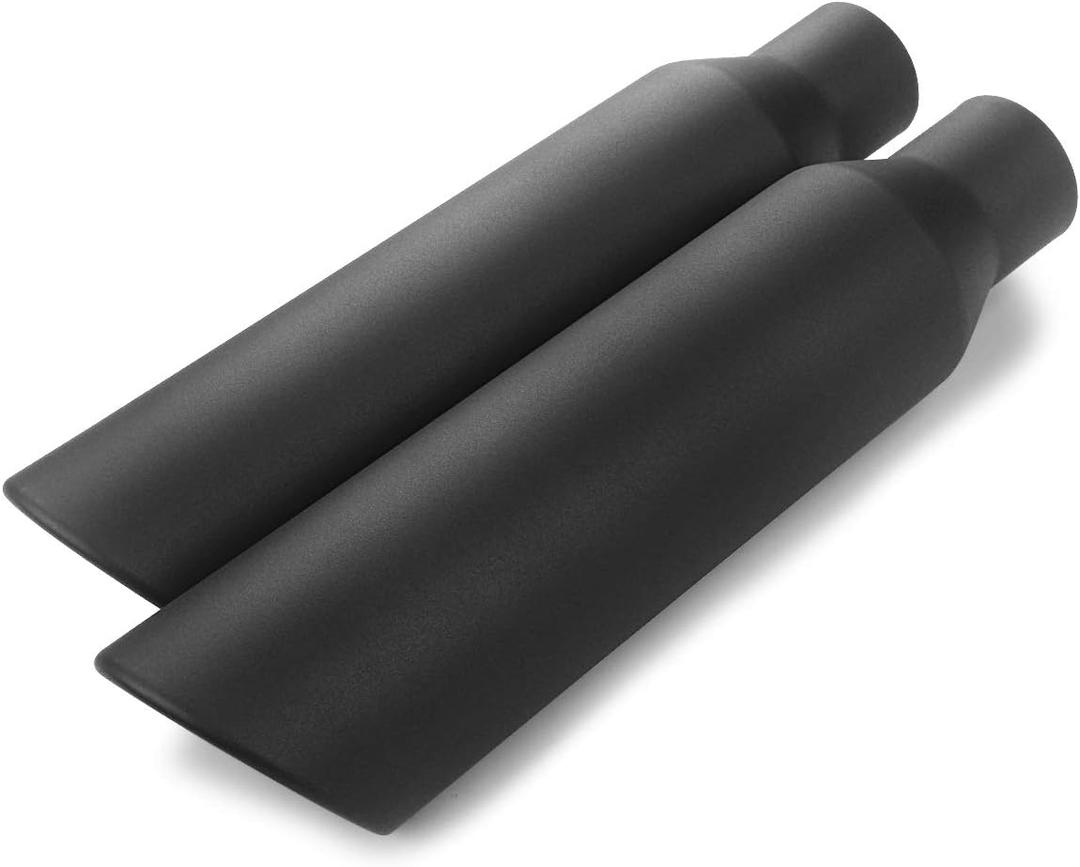 Exhaust Tip 2.5" Inlet to 4" Outlet 2PCS, A-KARCK Black Coated 17" Long Weld on Exhaust Tailpipe Tip Stainless Steel