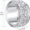 6 x Rhinestone Napkin Rings Silver Set of 6,Crystal Napkin Holder Crushed Diamond Serviette Buckles for Dinner, Wedding, Party, Holiday, Banquet,Everyday Table Setting Decor