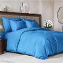 Duvet Cover Full Size Set - Extra Soft Full Size Duvet Cover 80 x 90 with 2 Pillow Shams - Hotel Luxury Easy Care and Fade Free w/ Zipper Closures & Ties - Comfy Breathable Bedding Set (Royal Blue)