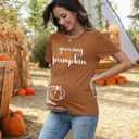 Maternity Shirts for Halloween Thanksgiving Pregnancy Clothes Funny Skeleton Pumpkin Pregnant Announcement Tshirt (Gray, S)